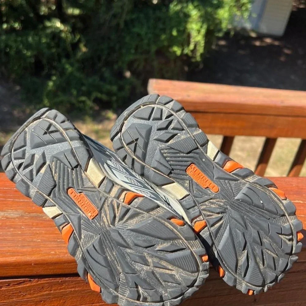 Merrell Moab FST Low Waterproof Hiking Sneakers Navy Orange Youth 1M